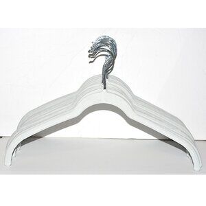 20 Container Store Slim Velvet Shirt Hangers in Linen (Chrome Hook)